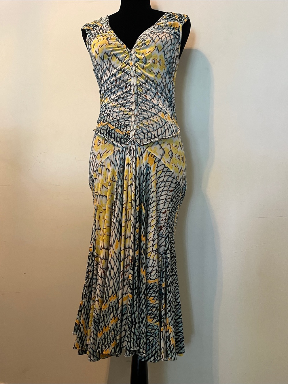 Just Cavalli Mermaid Dress Snake Midi Dress US 10 - Picture 1 of 11
